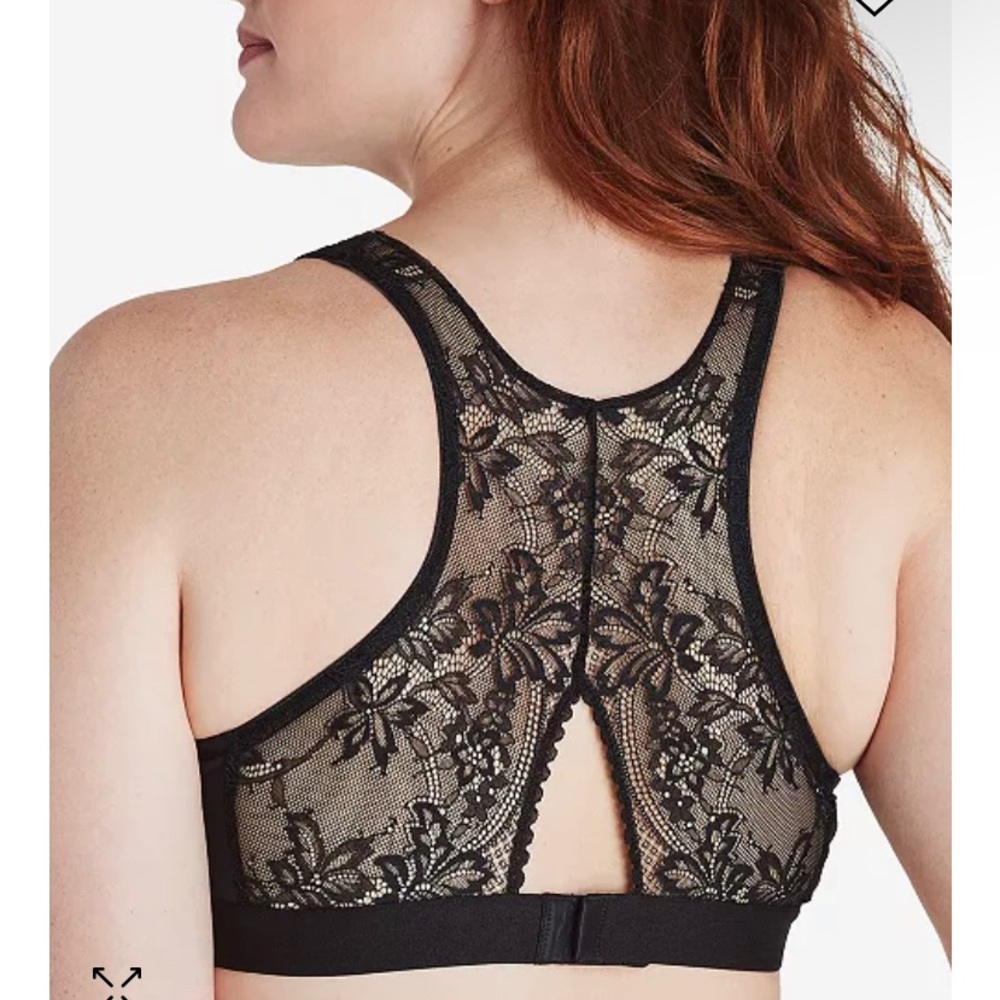 Bali Comfort Racerback Black Bra XL NWT